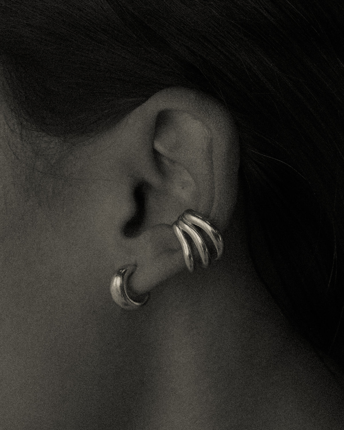 Seed earrings, silver