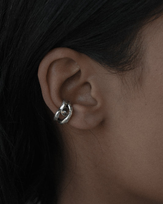 Yin ear cuff, grande, silver by Zeme Studio