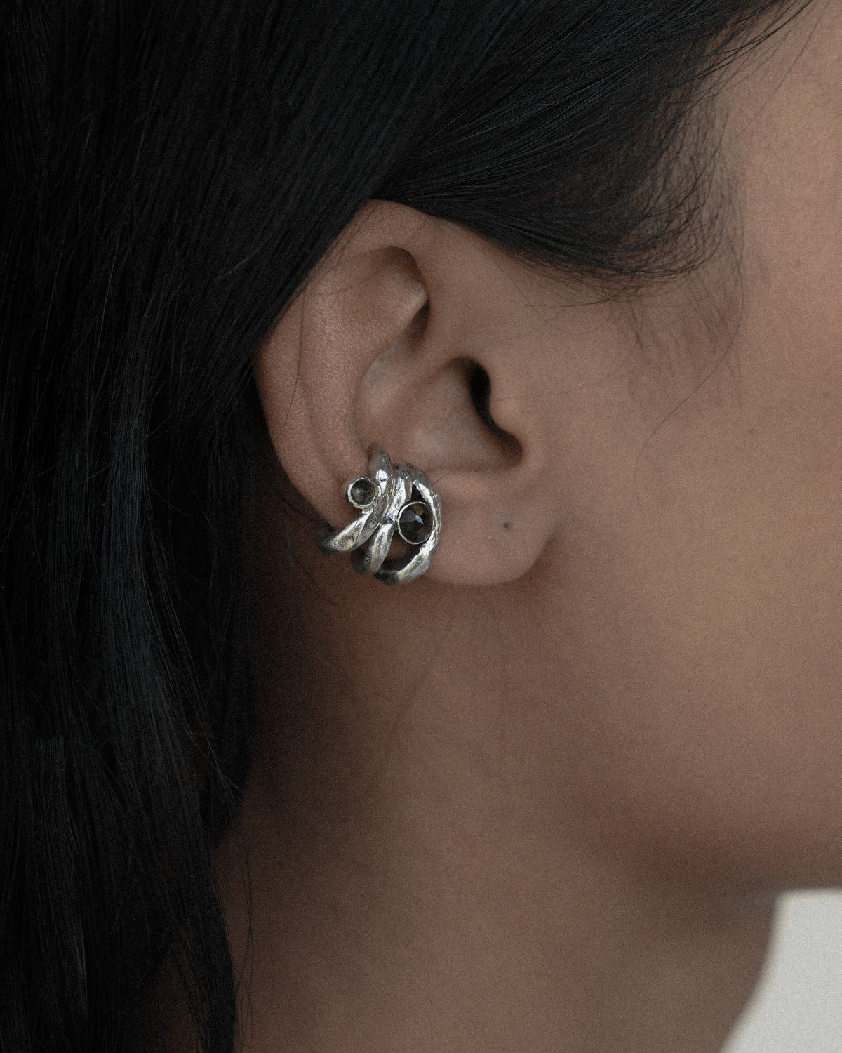 Yin ear cuff, petite, silver
