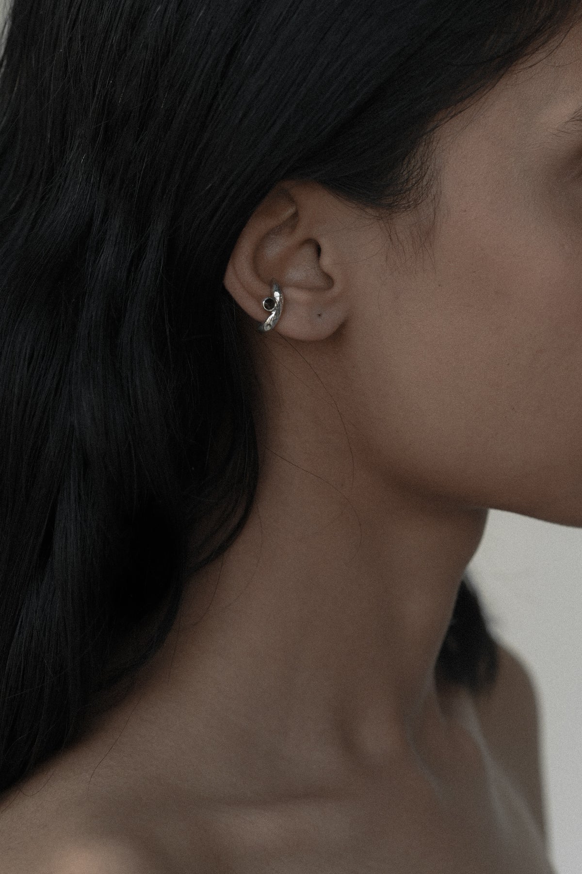 Yin ear cuff, petite, silver