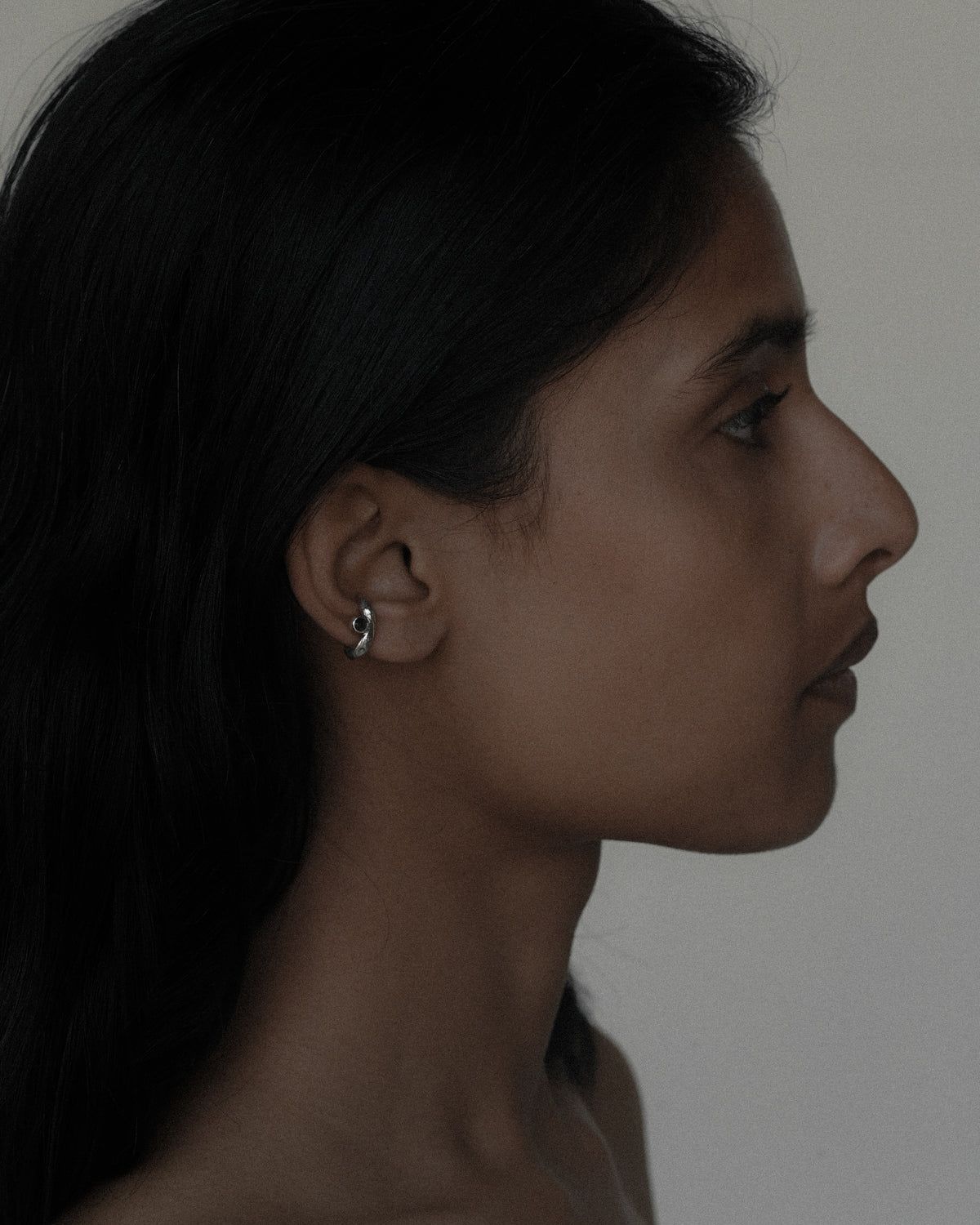 Yin ear cuff, petite, silver