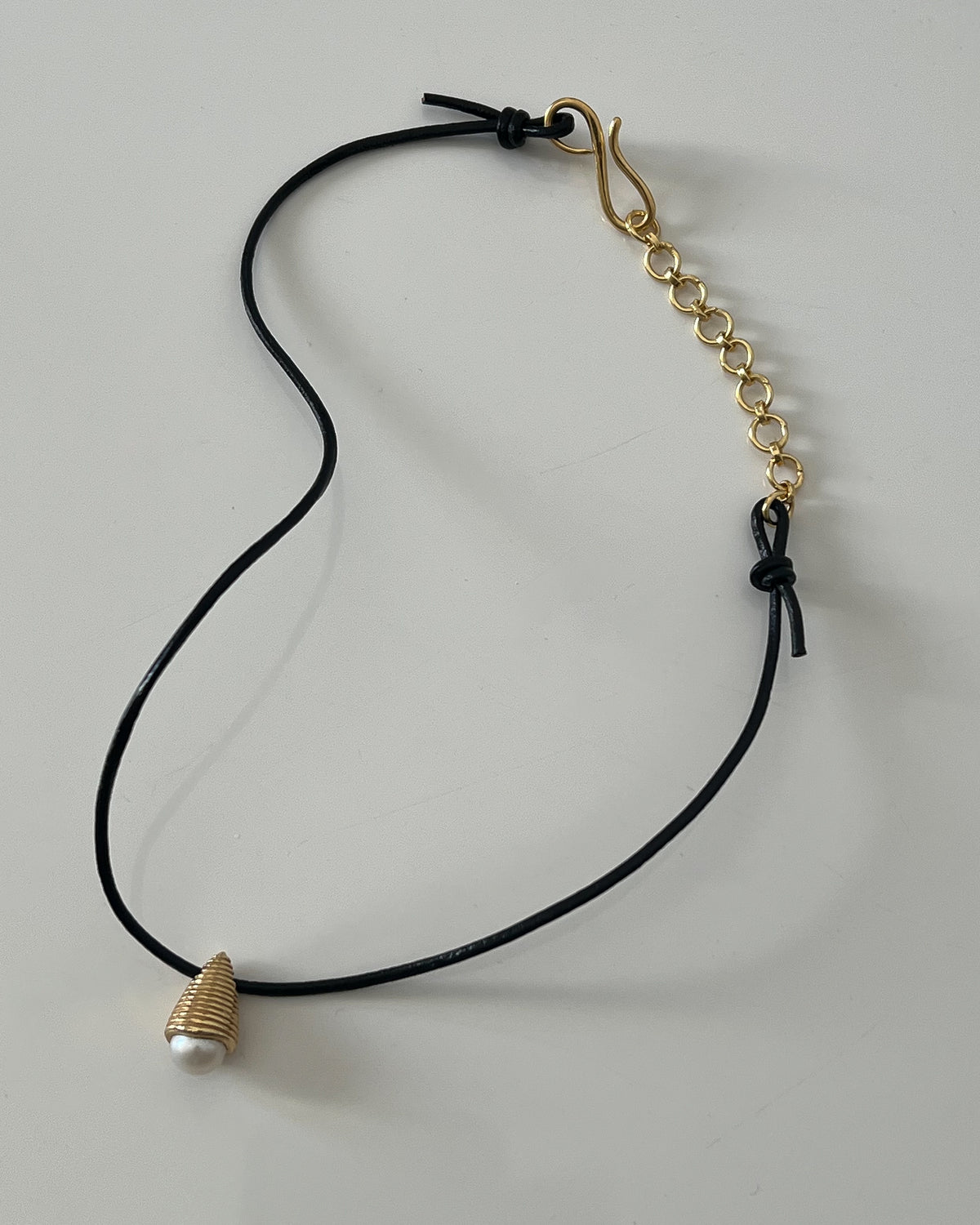 Shrine necklace, gold by Zeme Studio