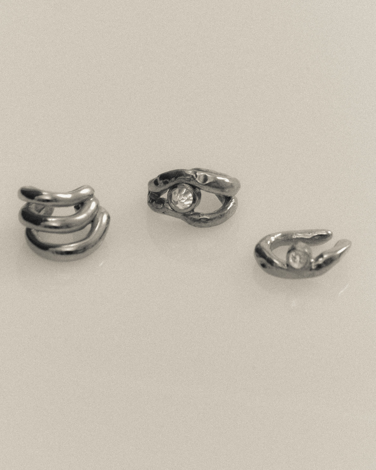 Yin ear cuff, grande, silver