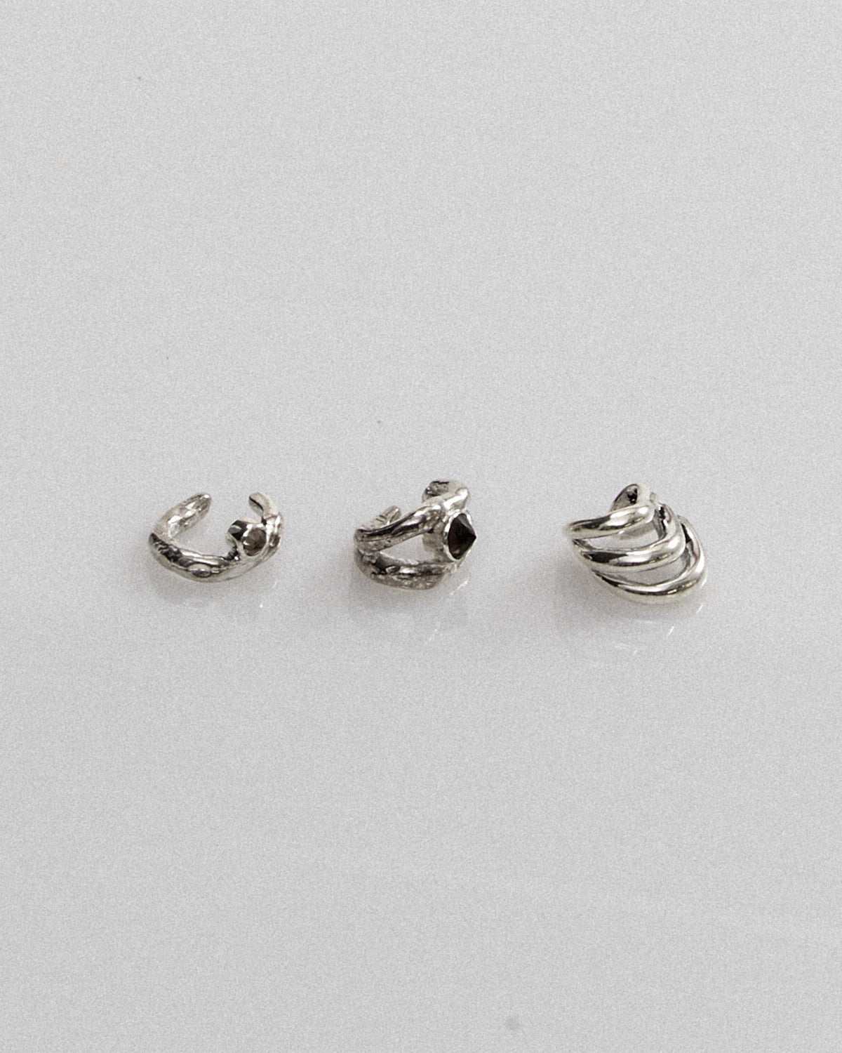 Yin ear cuff, petite, silver