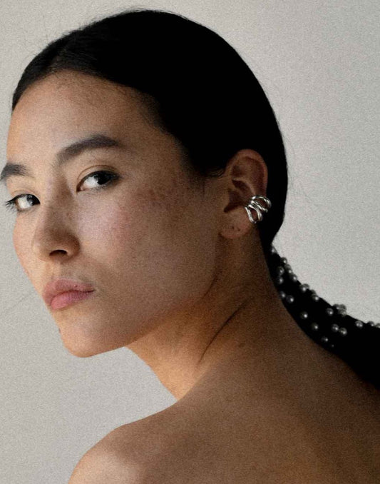 Yoni ear cuffs, silver by Zeme Studio