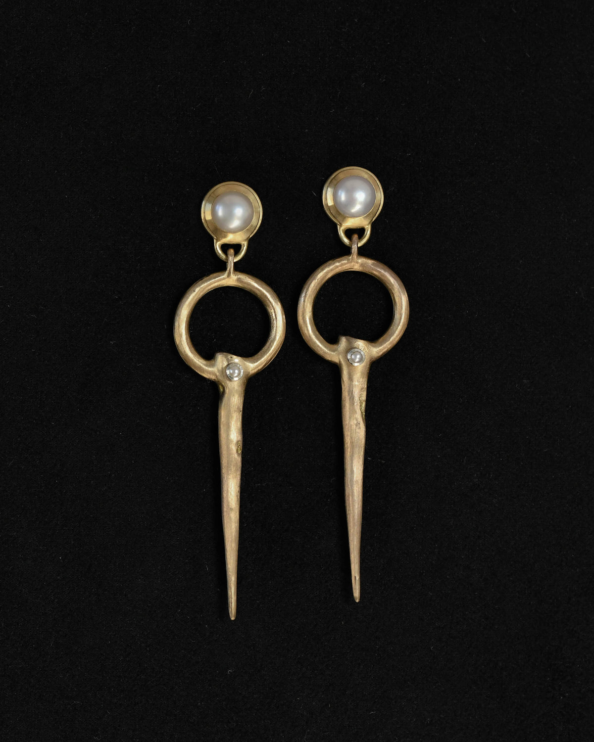 Magus earrings, pearl by Zeme Studio